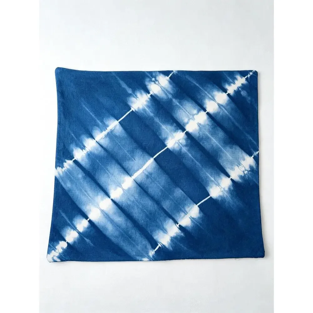 Handmade Indigo Batik Pillow Cover | Cotton Throw | Modern Geometric
